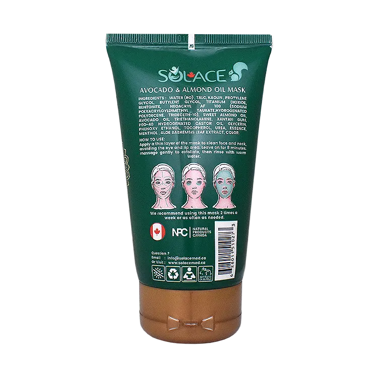 خرید ماسک خاک رس ضد چروک روغن بادام و آووکادو سولس حجم 150 میلی لیتر