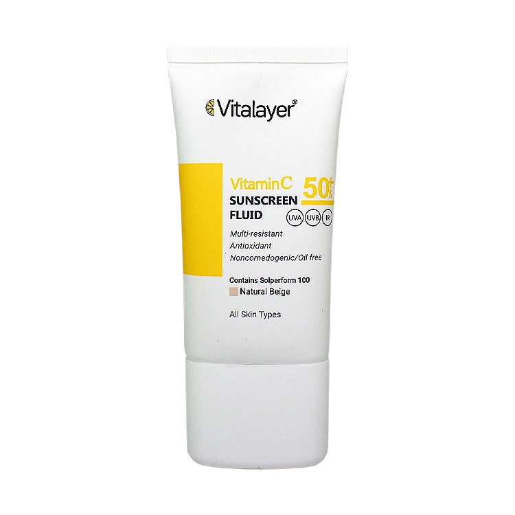 فلویید ضد آفتاب ویتامین سی بژ طبیعی ویتالیر SPF50 حجم 50 میلی لیتر
