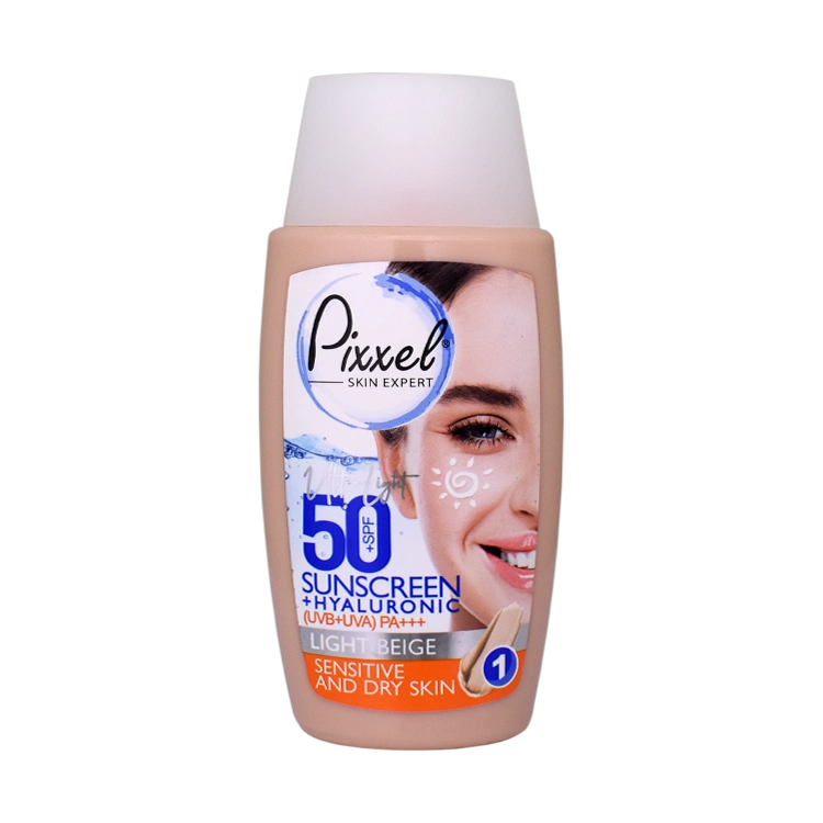 کرم ضد آفتاب بژ روشن پوست های خشک و حساس پیکسل SPF50 حجم 50 میلی لیتر