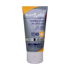کرم ضد آفتاب آقایان انواع پوست سان سیف SPF40 حجم 50 میلی لیتر