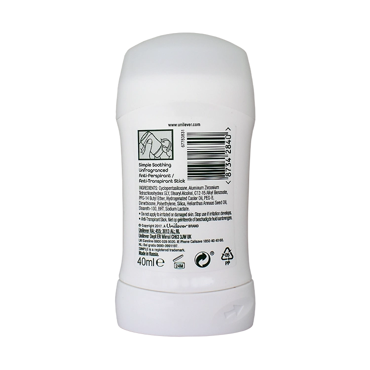 خرید استیک ضد تعریق زنانه سیمپل مدل Soothing حجم 40 میلی لیتر