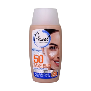 کرم ضد آفتاب بژ طبیعی پوست های چرب و جوش دار پیکسل SPF50 حجم 50 میلی لیتر