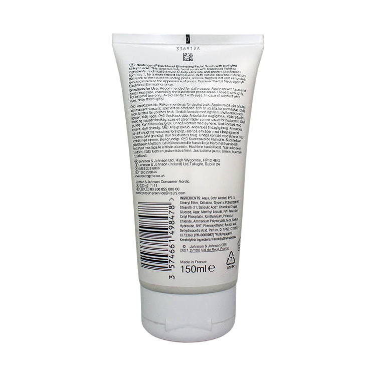 خرید اسکراب صورت جوش های سر سیاه نوتروژینا مدل Blackhead Eliminating حجم 150 میلی لیتر