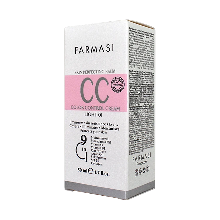 قیمت سی سی کرم 9 کاره رنگ روشن فارماسی شماره 01 حجم 50 میلی لیتر