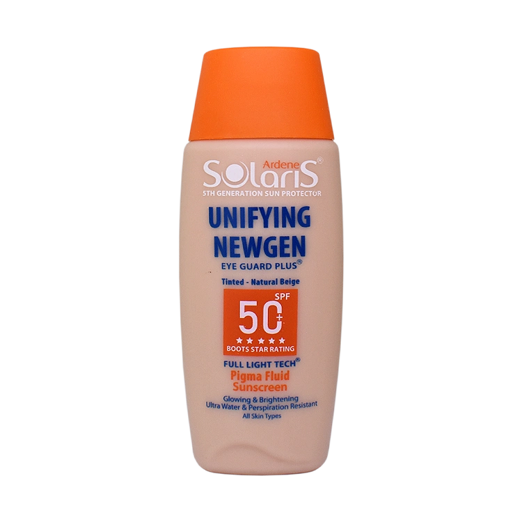 فلویید ضد آفتاب ضد لک بژ طبیعی یونی فایینگ نیوژن آردن سولاریس SPF50 حجم 75 میلی لیتر