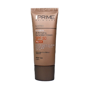 کرم ضد آفتاب جوان کننده بی رنگ انواع پوست پرایم SPF50 حجم 40 میلی لیتر