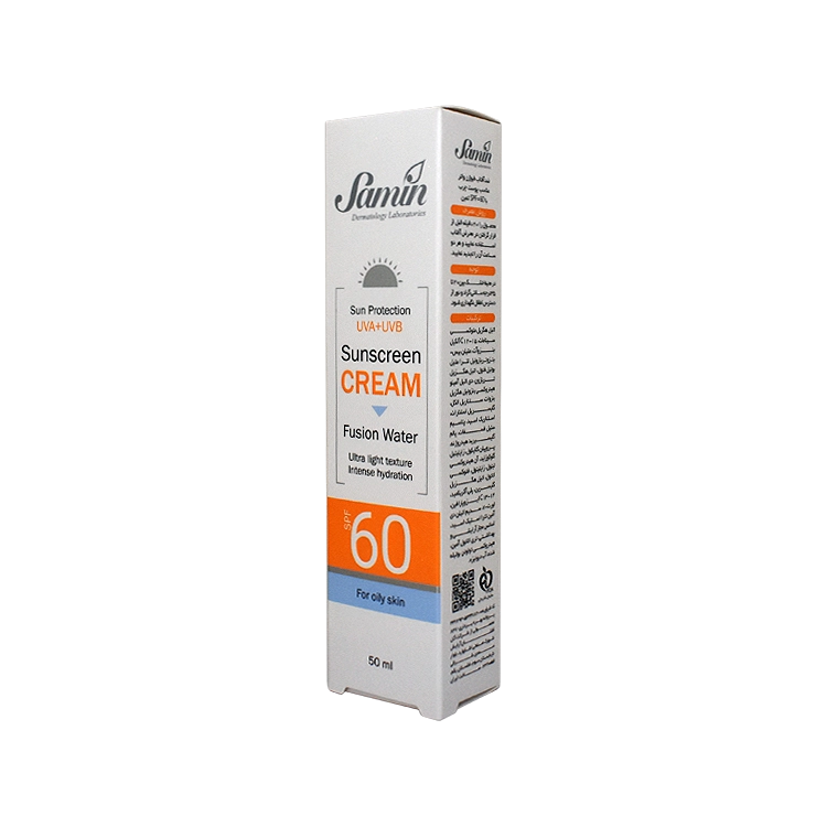 قیمت کرم ضد آفتاب فیوژن واتر پوست چرب ثمین SPF60 حجم 50 میلی لیتر