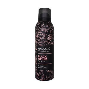 اسپری بدن زنانه مارسالا مدل Black Opium حجم 200 میلی لیتر