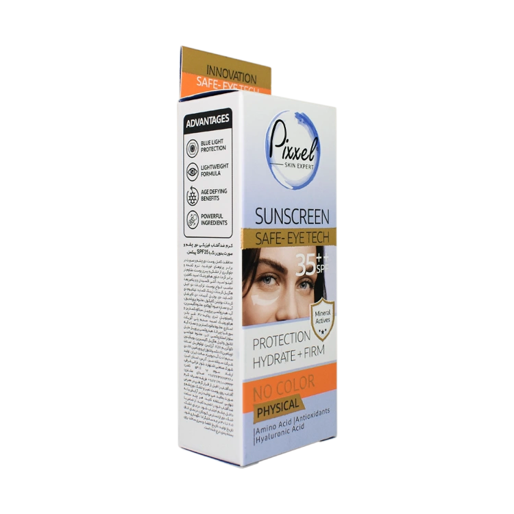 قیمت کرم ضد آفتاب فیزیکال بی رنگ دور چشم و صورت پیکسل SPF35 حجم 50 میلی لیتر
